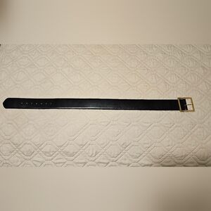 Women's W. Kleinberg Black Leather Wide Belt